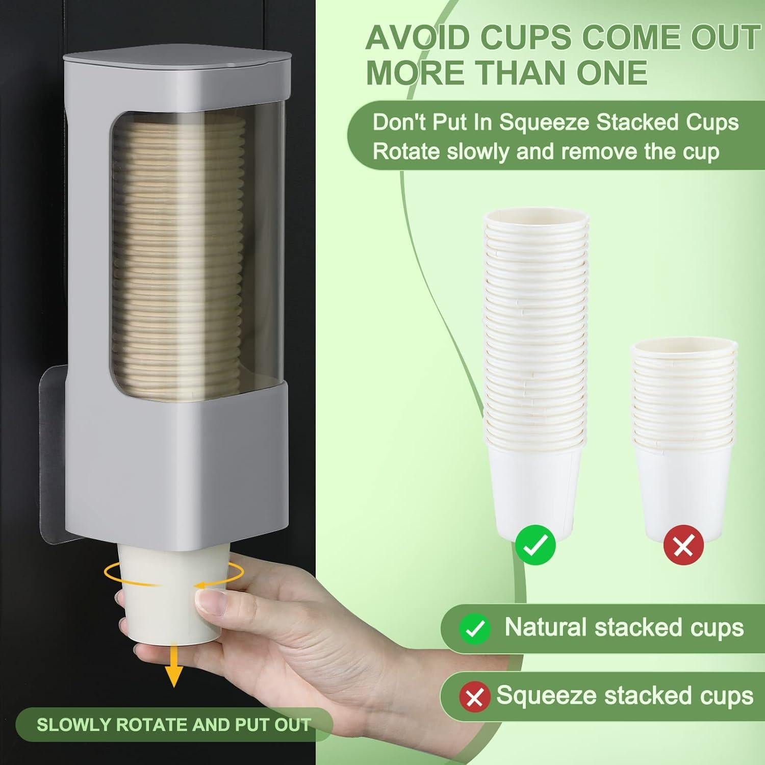 Dispensador de Vasos Descartables Chengu 2 Piezas Gris 3-5 oz