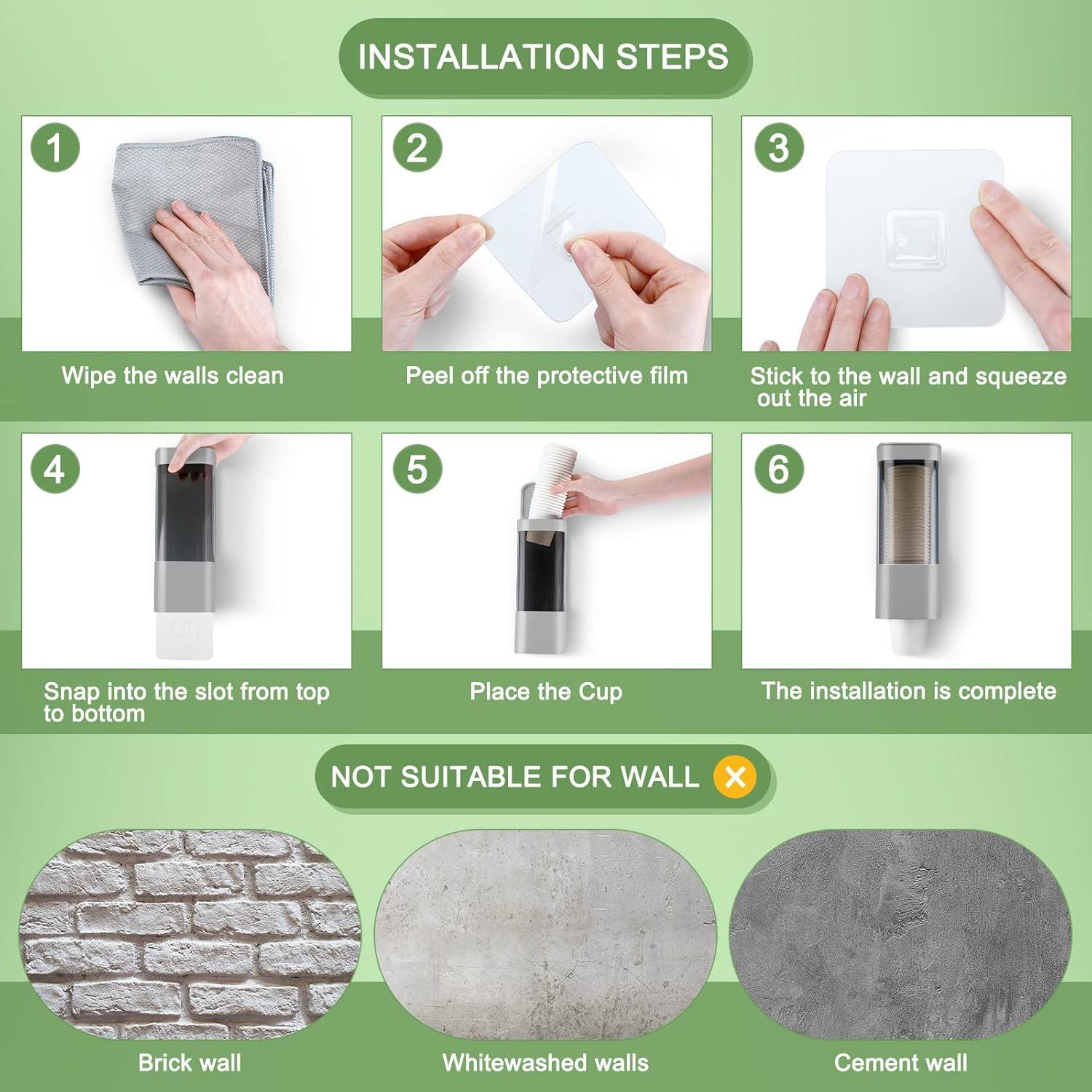 Dispensador de Vasos Descartables Chengu 2 Piezas Gris 3-5 oz