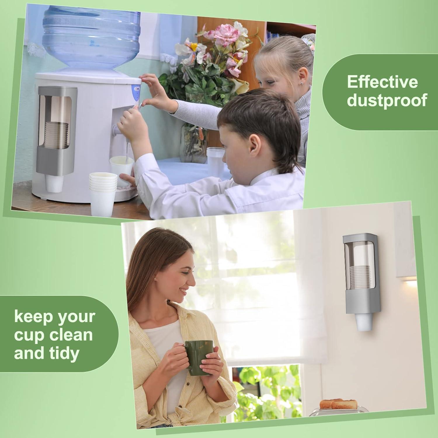 Dispensador de Vasos Descartables Chengu 2 Piezas Gris 3-5 oz