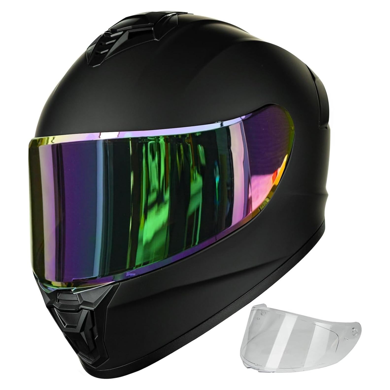 Casco de Motocicleta Auboa AU-T801 Mediano Negro Mate