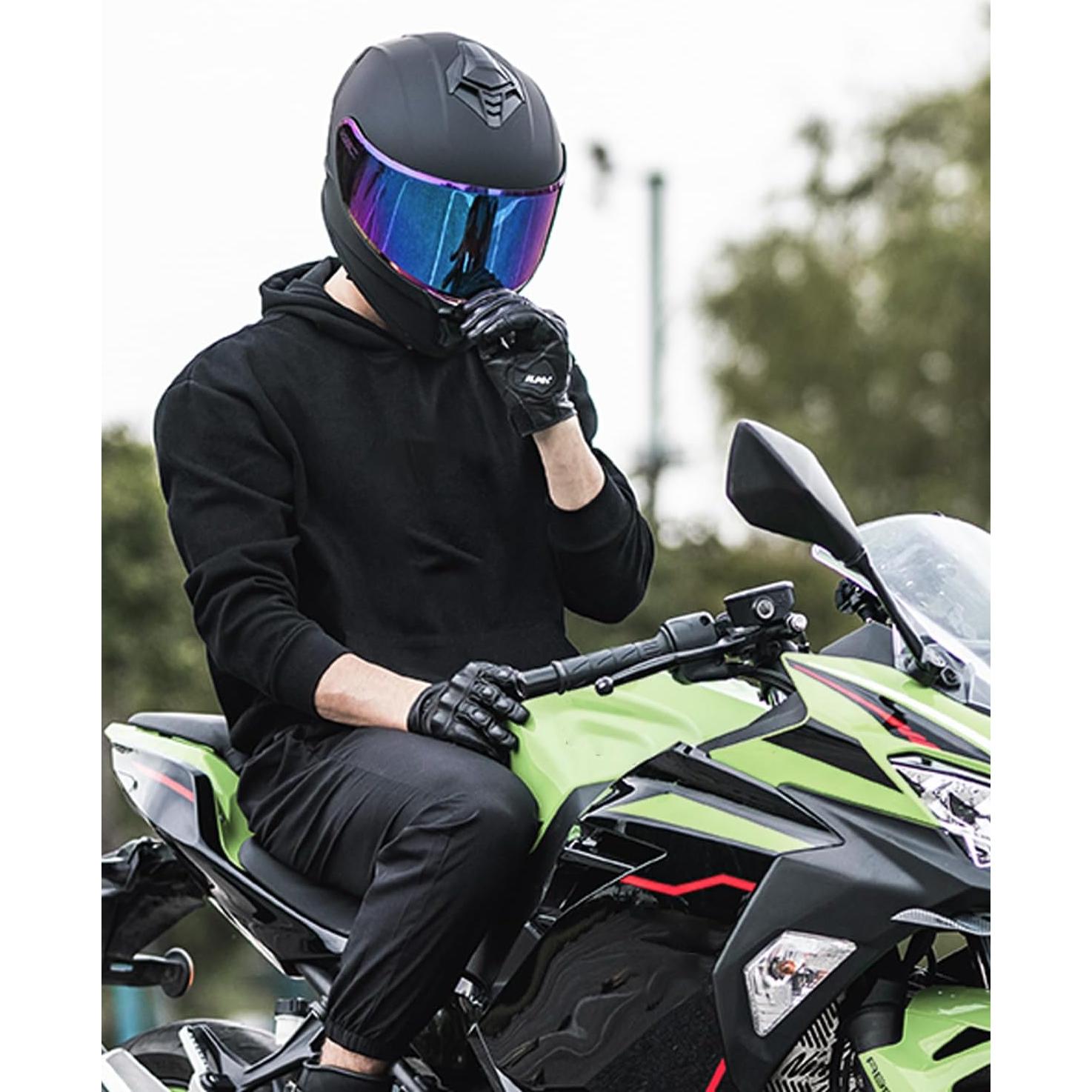 Casco de Motocicleta Auboa AU-T801 Mediano Negro Mate