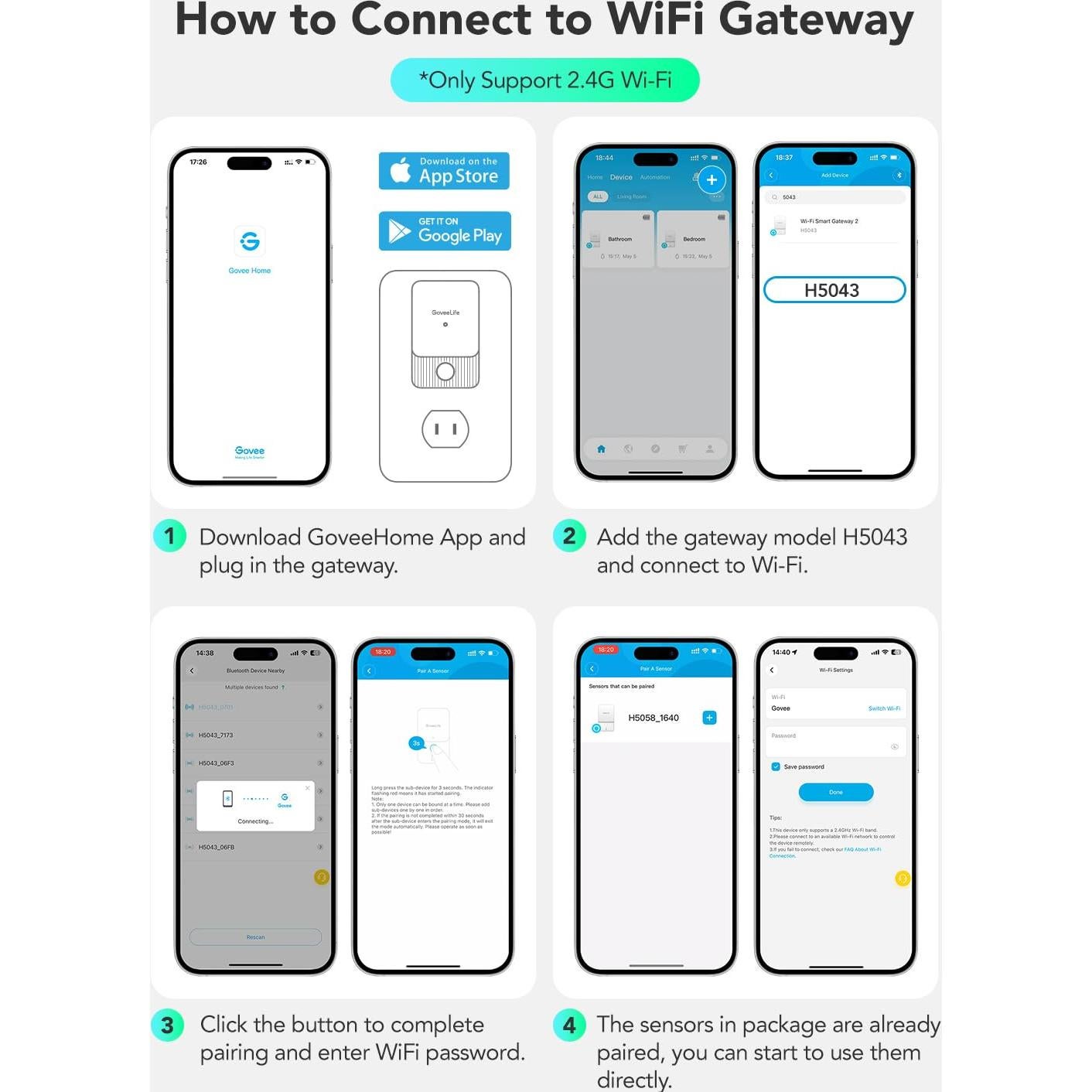 Termómetro Higrómetro Wi-Fi GoveeLife H5107 Interior Exterior