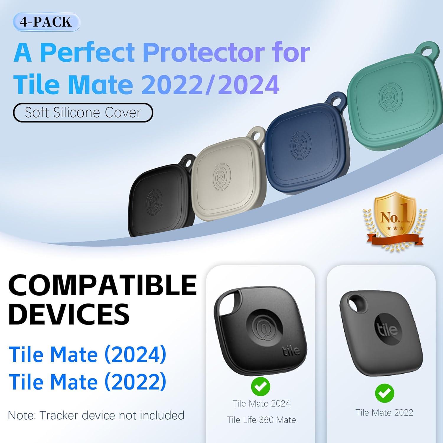 Funda de Silicona Impermeable QINZAC para Tile Mate 2024 - 4 Pcs