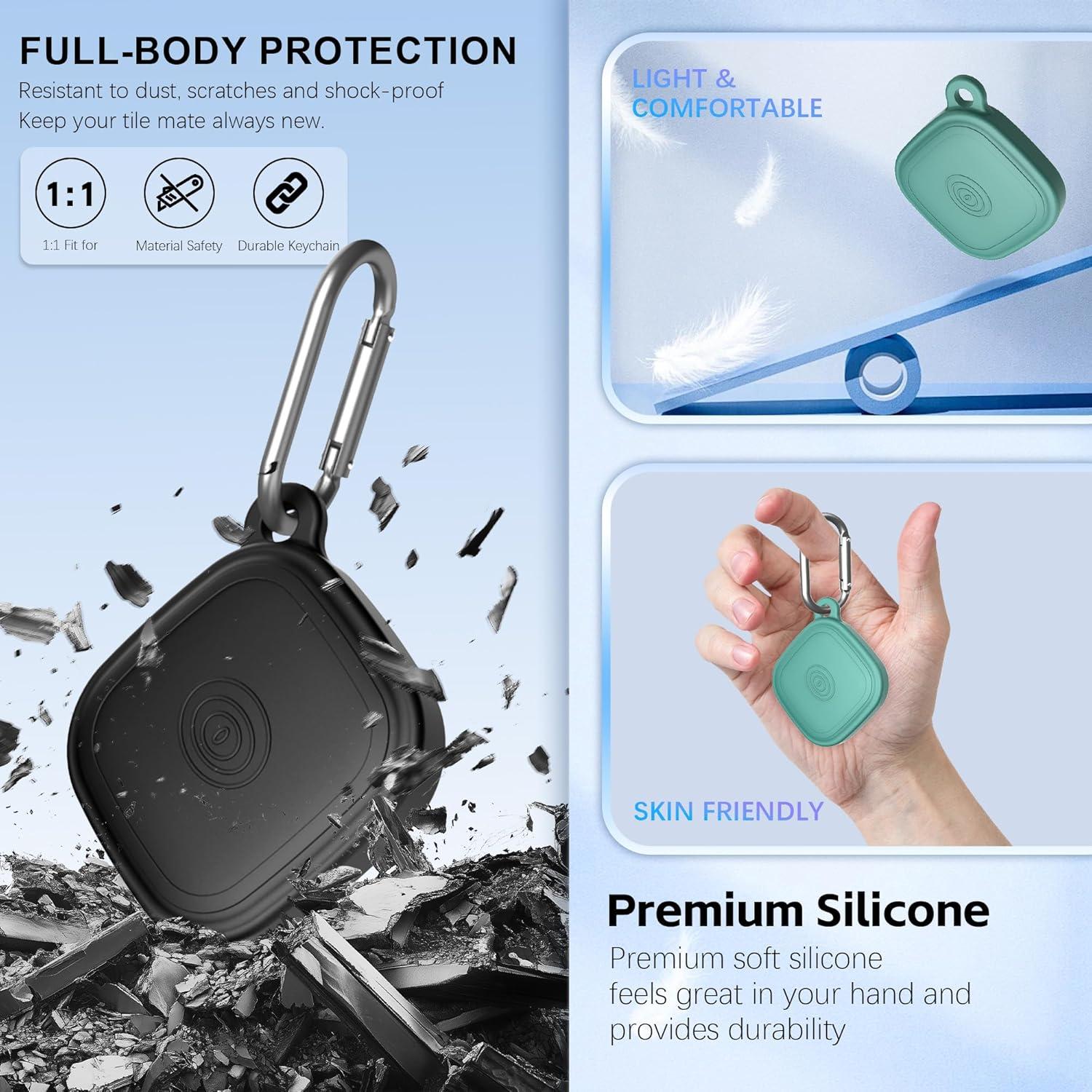 Funda de Silicona Impermeable QINZAC para Tile Mate 2024 - 4 Pcs