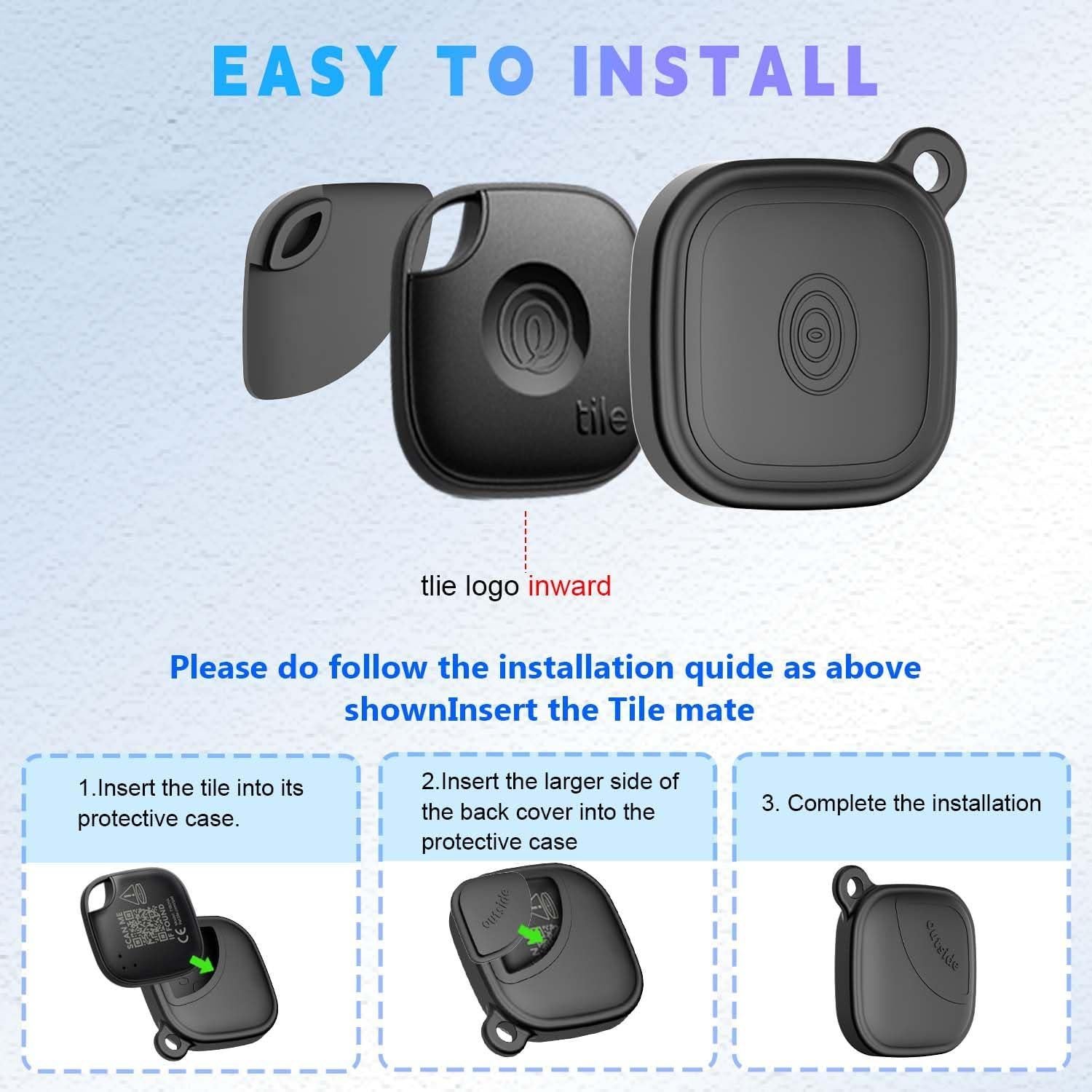 Funda de Silicona Impermeable QINZAC para Tile Mate 2024 - 4 Pcs