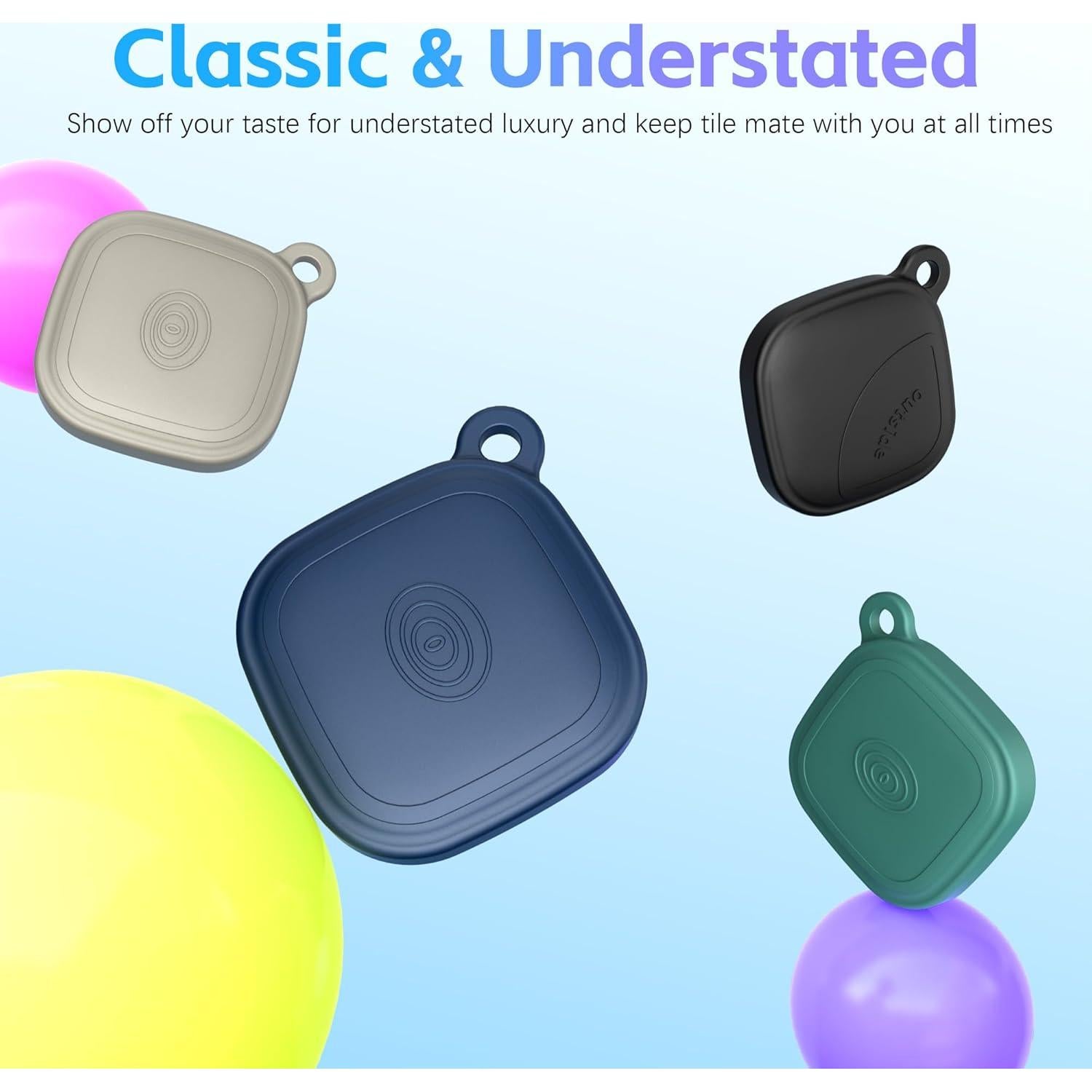 Funda de Silicona Impermeable QINZAC para Tile Mate 2024 - 4 Pcs