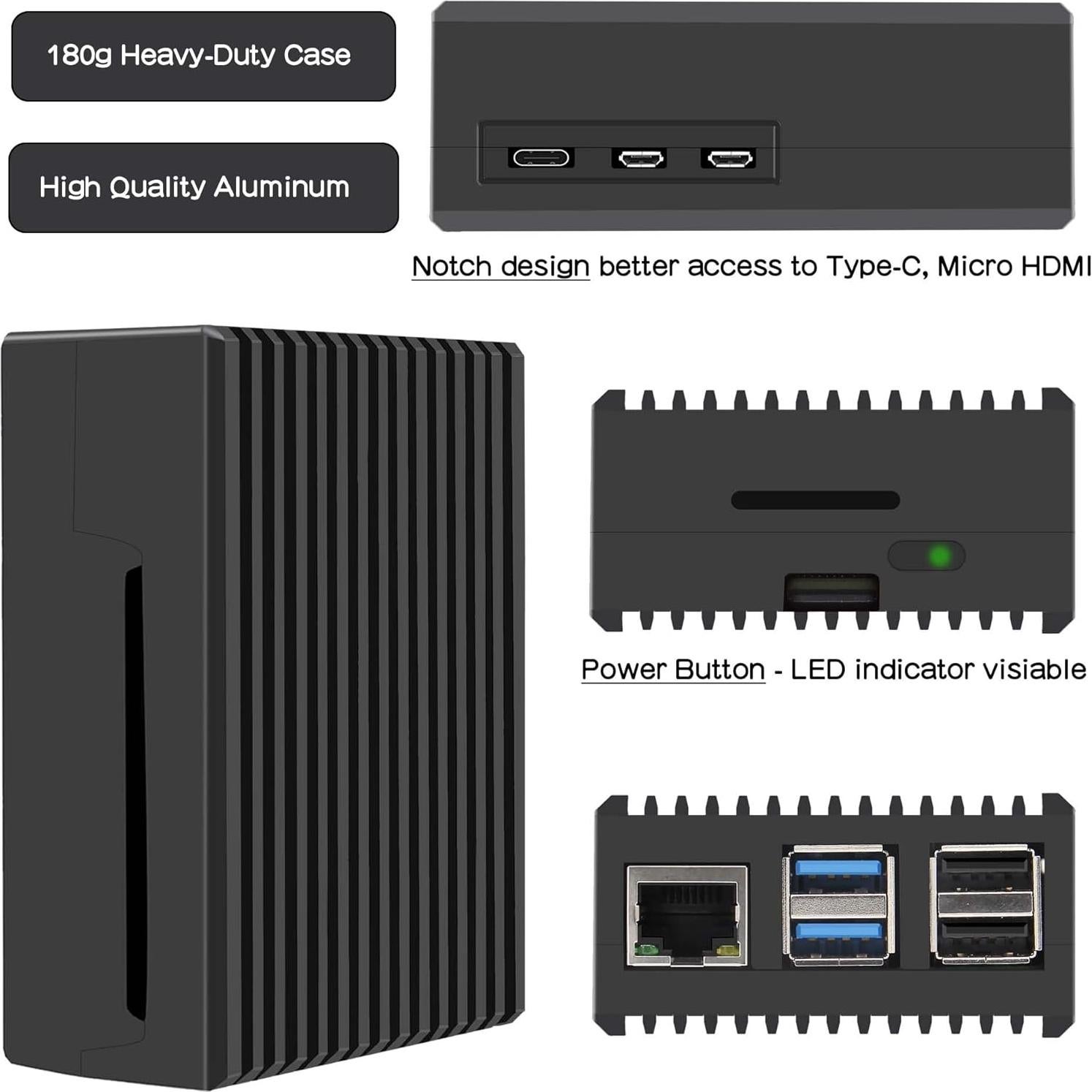 Caja de Enfriamiento Pasivo Geekworm P573 para Raspberry Pi 5