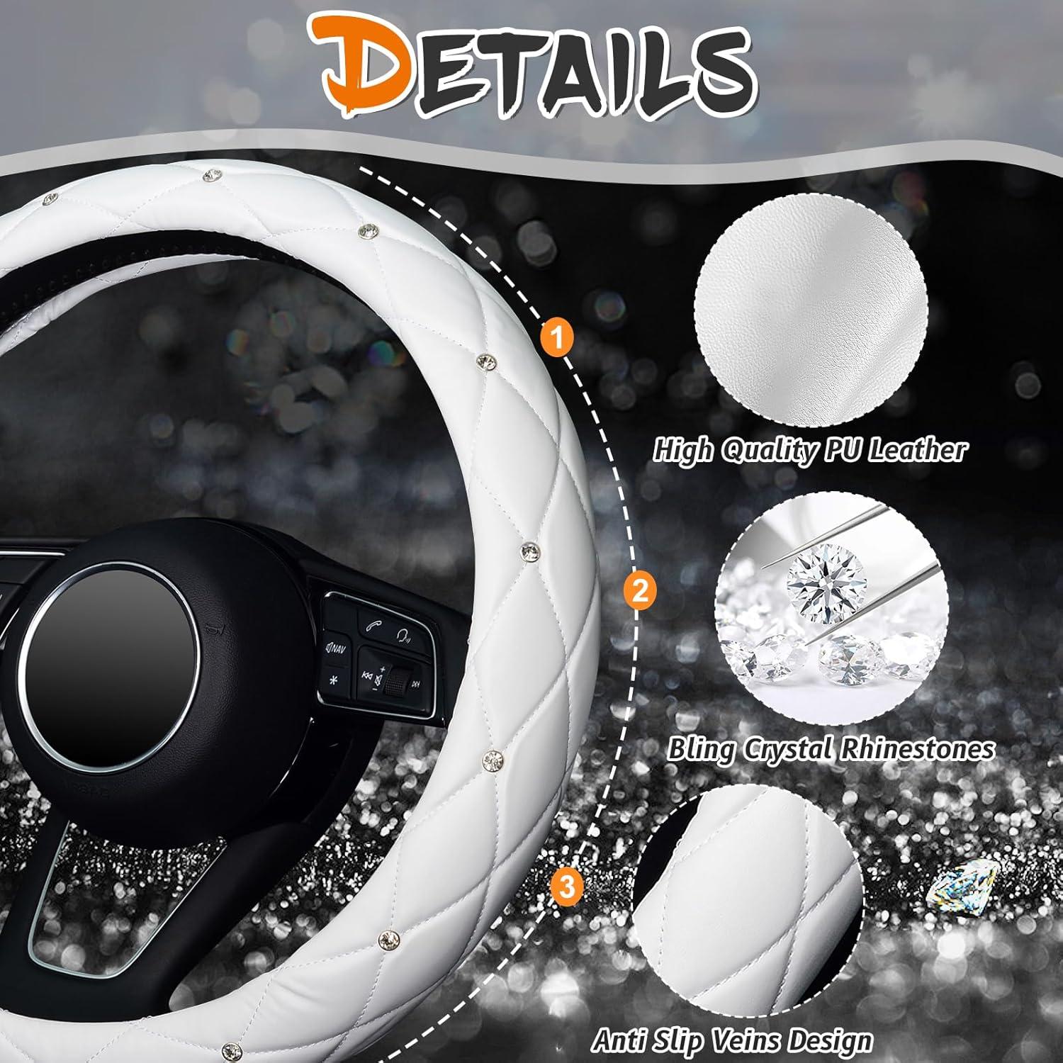 Cubierta de Volante KAFEEK KF10360-ZD Cuero Blanco 37-39 cm