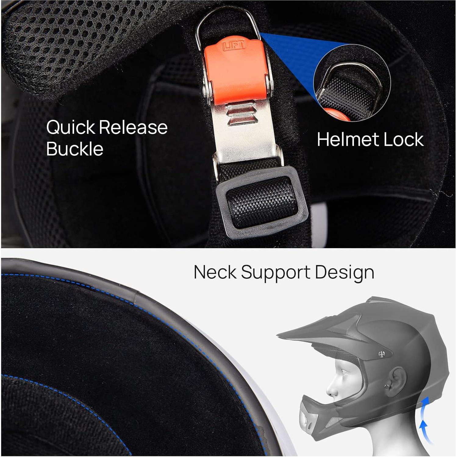 Casco ILM BLD-818 para Niños Motocross Azul 1.21 kg