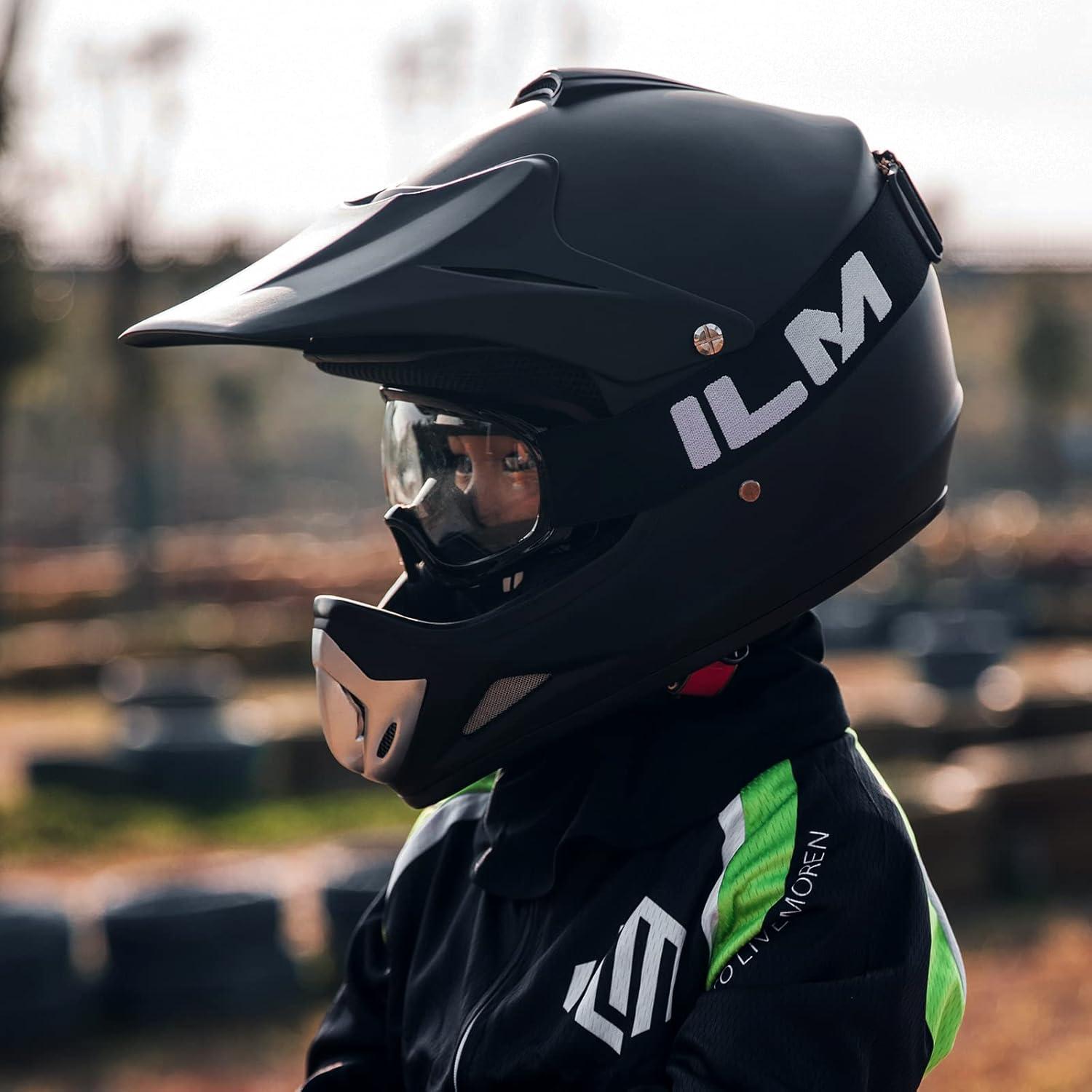 Casco ILM BLD-818 para Niños Motocross Azul 1.21 kg