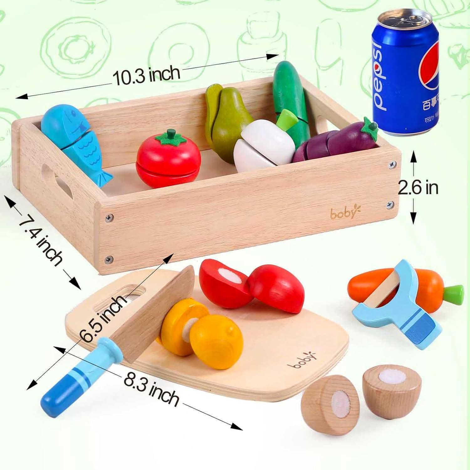 Conjunto de Comida de Madera Dailyfunn para Cocina Infantil