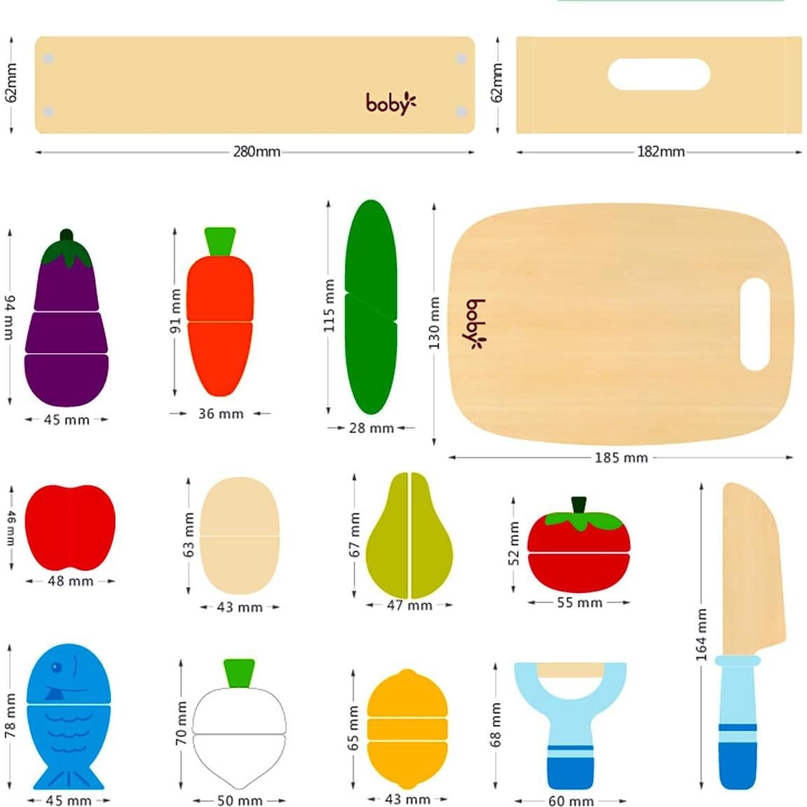 Conjunto de Comida de Madera Dailyfunn para Cocina Infantil