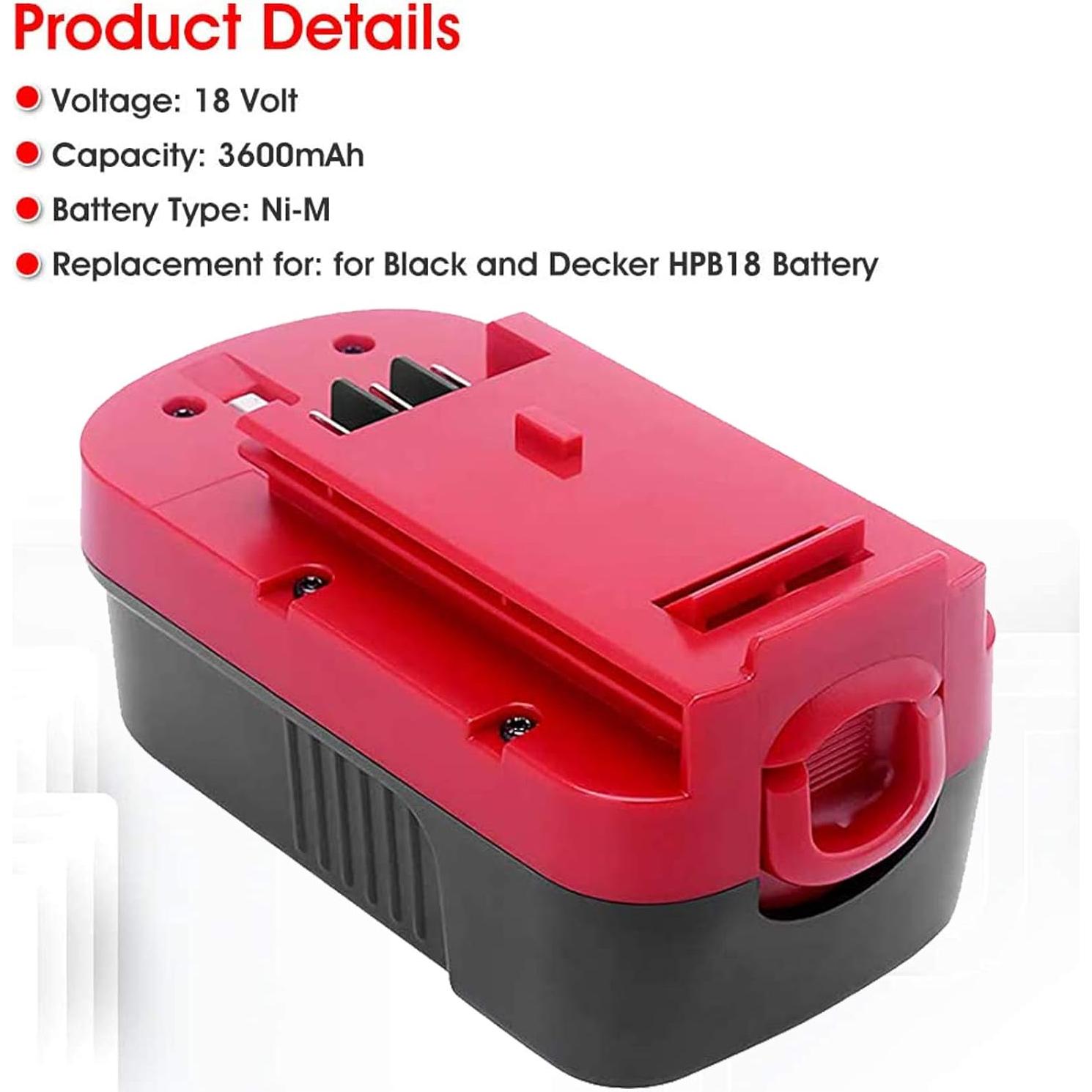 Paquete de 2 Baterías Ni-Mh 3600mAh OHYES BAT 18V Rojo