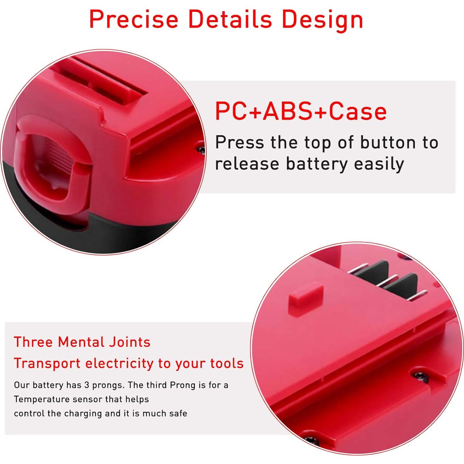 Paquete de 2 Baterías Ni-Mh 3600mAh OHYES BAT 18V Rojo