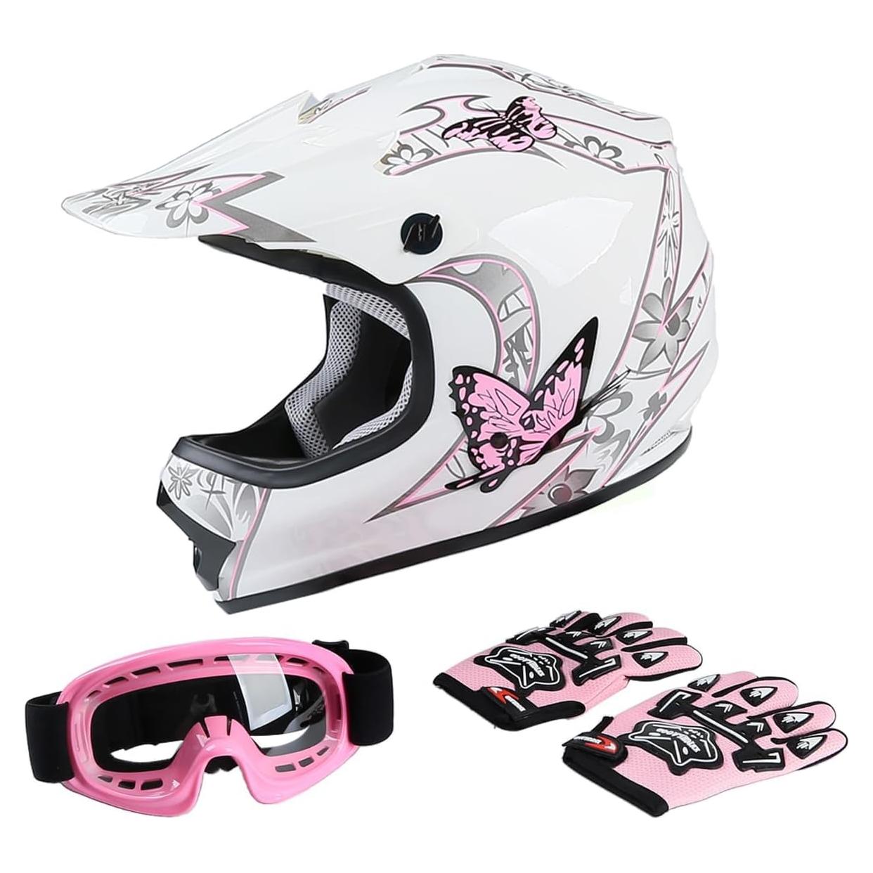 Casco Integral TCT-MOTORPARTS Niños ATV Rosa Mediano