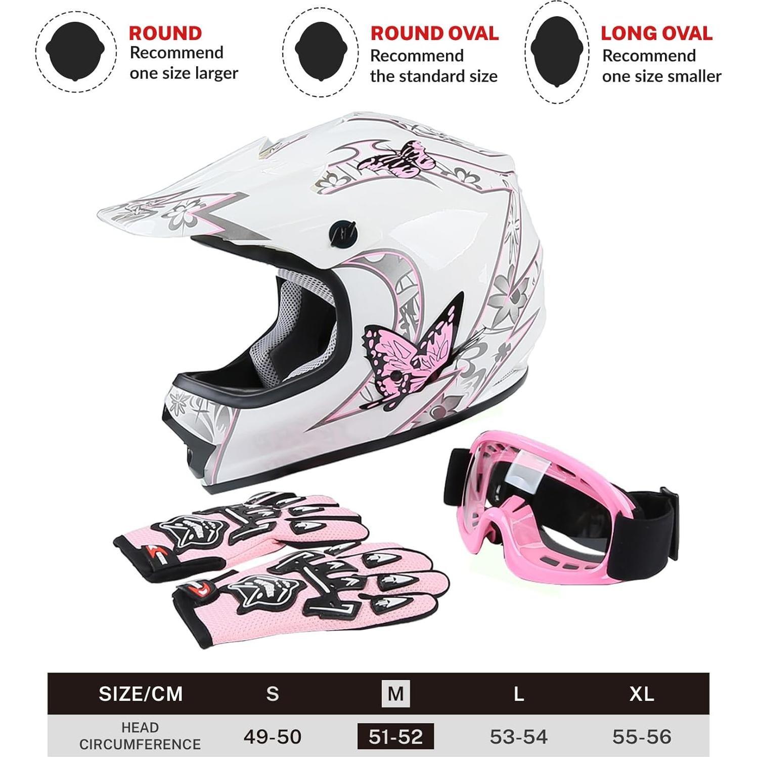 Casco Integral TCT-MOTORPARTS Niños ATV Rosa Mediano