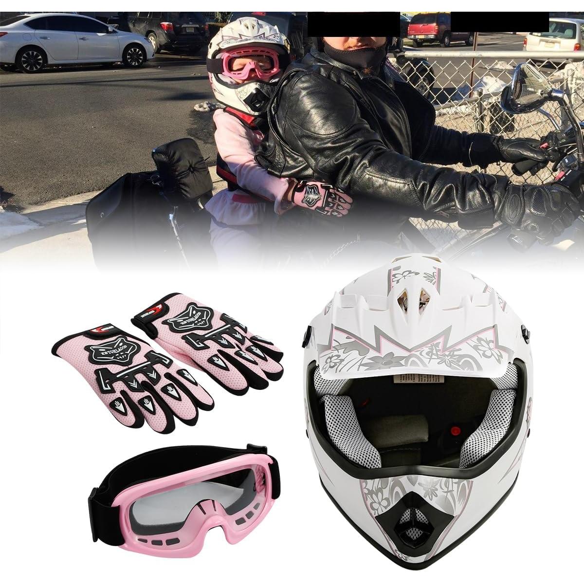 Casco Integral TCT-MOTORPARTS Niños ATV Rosa Mediano