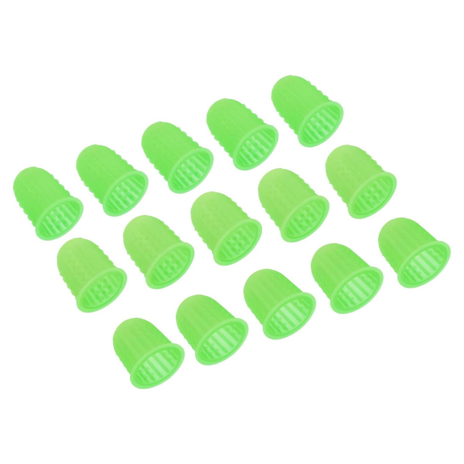 Puntas de Dedo de Silicona PATIKIL - Paquete de 15 Verde 3 Tamaños