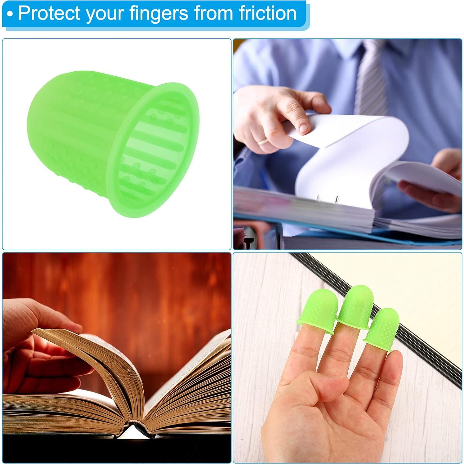 Puntas de Dedo de Silicona PATIKIL - Paquete de 15 Verde 3 Tamaños