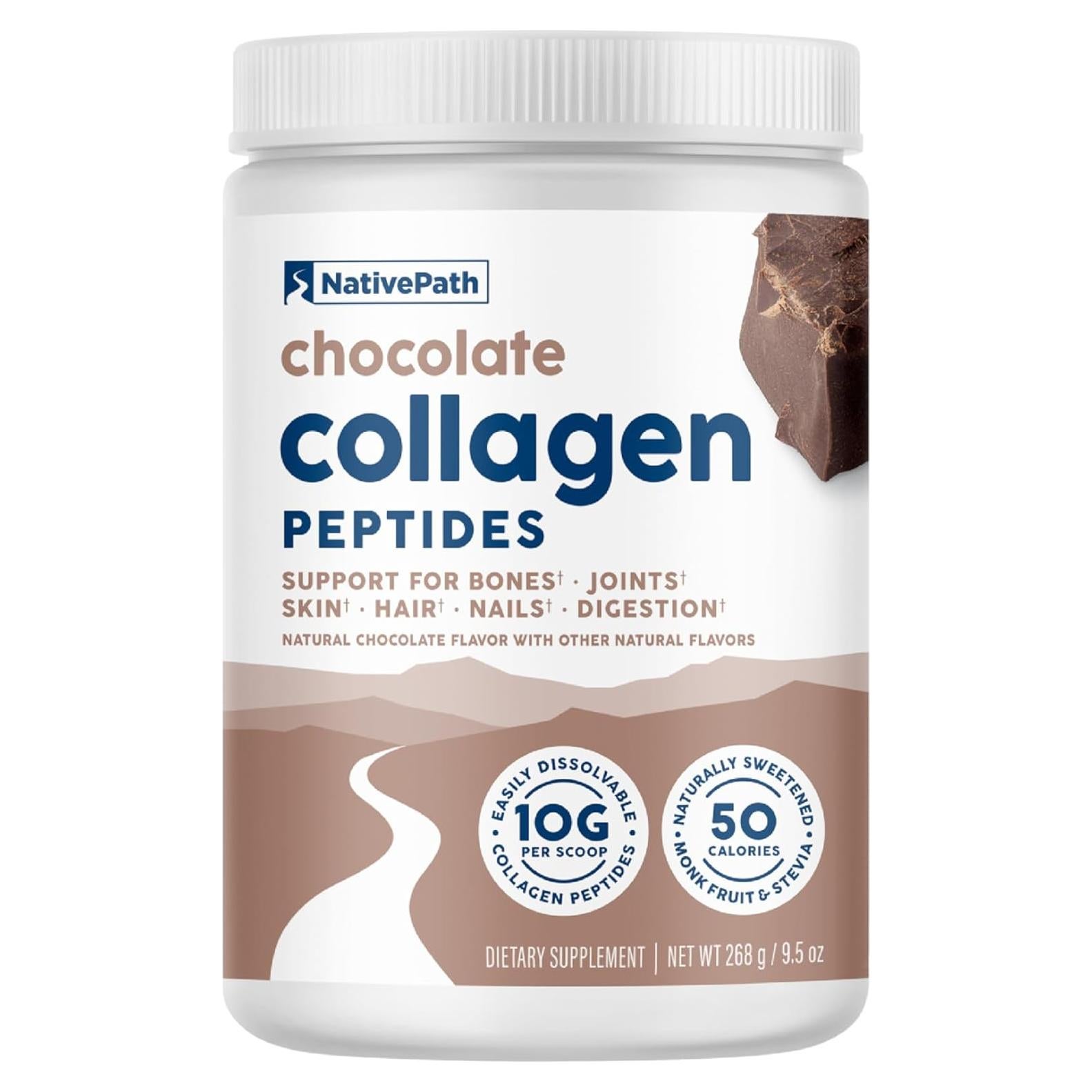 Colágeno Hidrolizado Tipo 1 y 3 NativePath Chocolate 268g