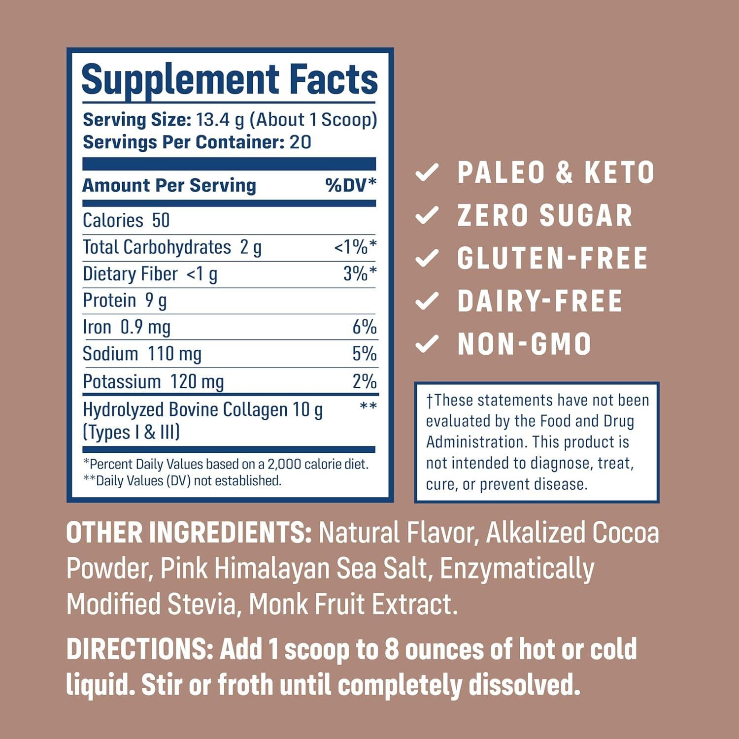 Colágeno Hidrolizado Tipo 1 y 3 NativePath Chocolate 268g