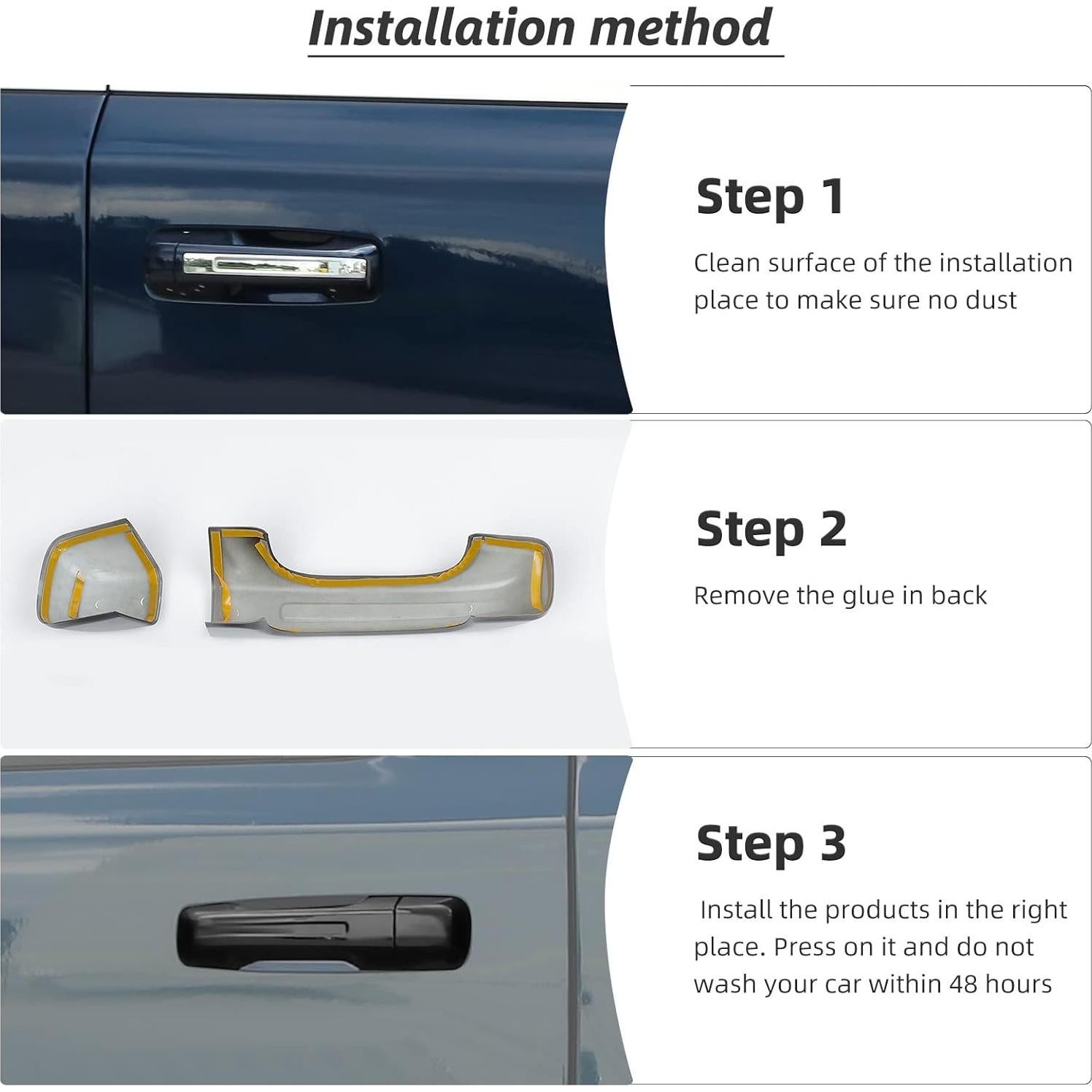 Cubierta de Manija de Puerta Exterior Hoolcar para Dodge Ram 2018-2021, Negro