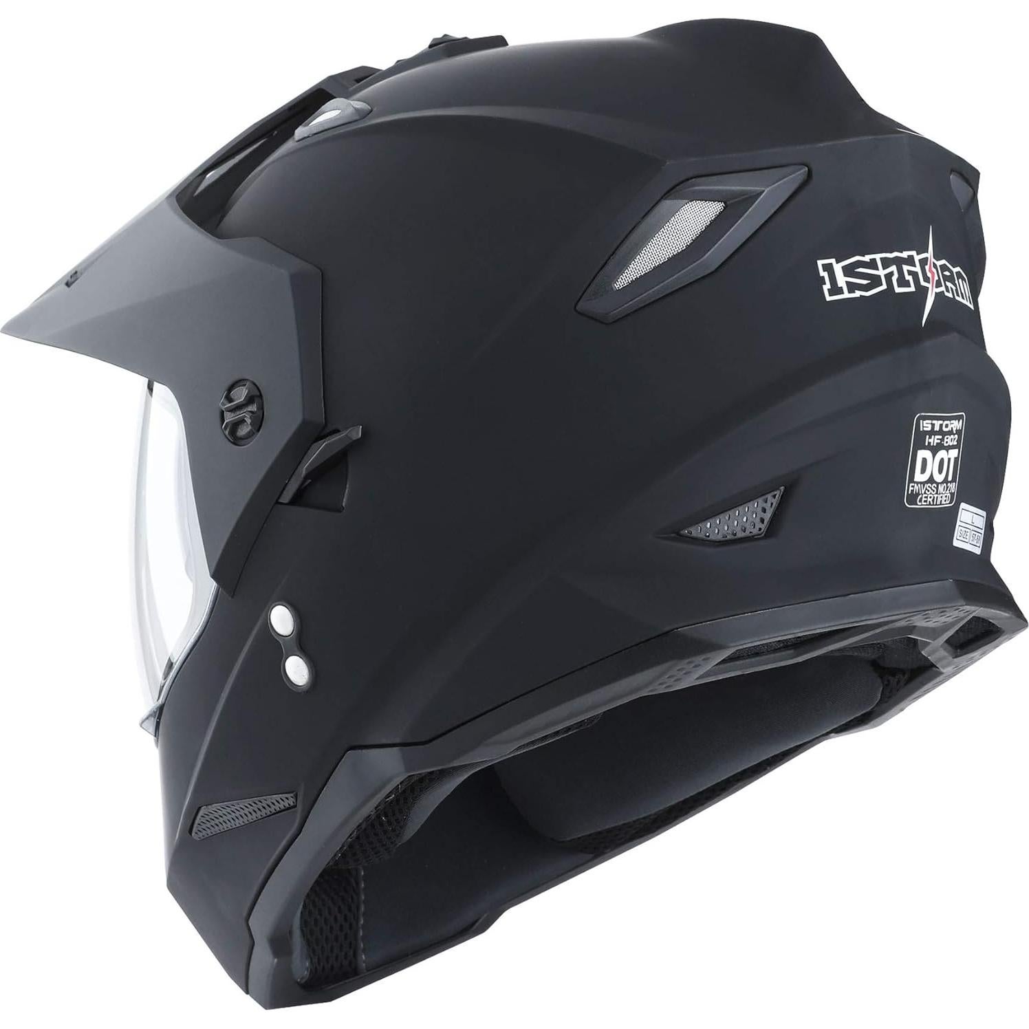 Casco Motocicleta 1Storm HF802 Doble Visor Negro