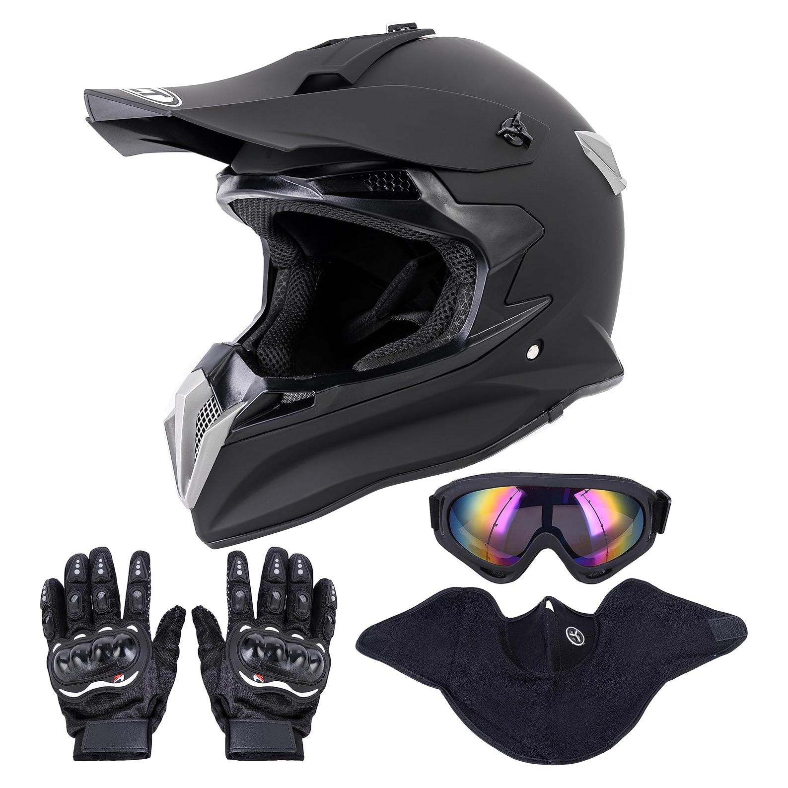 Casco de Motocross OUMURS D001TY02811ZB con Gafas y Guantes