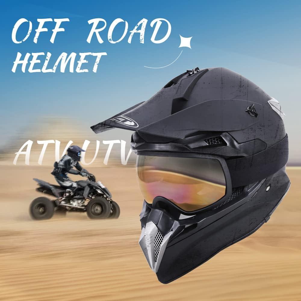 Casco de Motocross OUMURS D001TY02811ZB con Gafas y Guantes