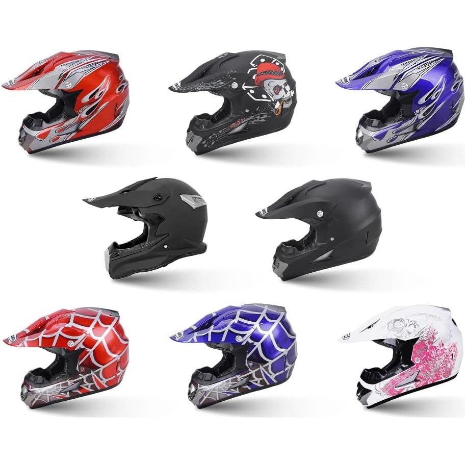 Casco de Motocross OUMURS D001TY02811ZB con Gafas y Guantes