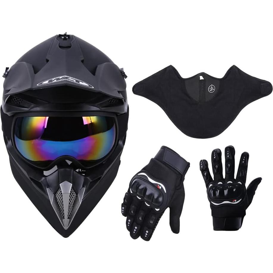 Casco de Motocross OUMURS D001TY02811ZB con Gafas y Guantes