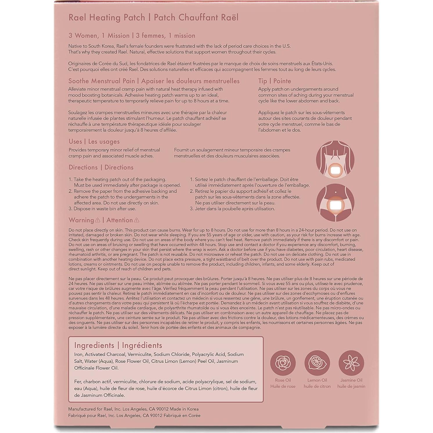 Parches Térmicos Herbales Rael para Calambres - 15 Unidades