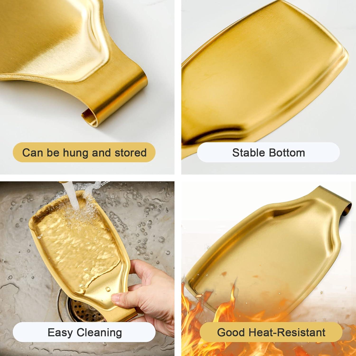 Soporte para cuchara dorado BETTWILL 22.86 cm acero inoxidable