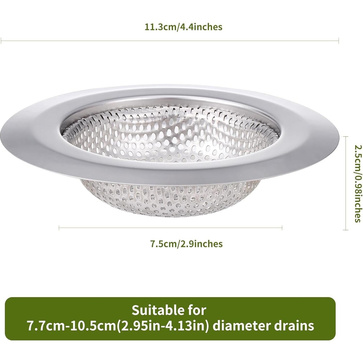 Filtro de Drenaje de Acero Inoxidable Anviiopu 11.43 cm 2 Pcs