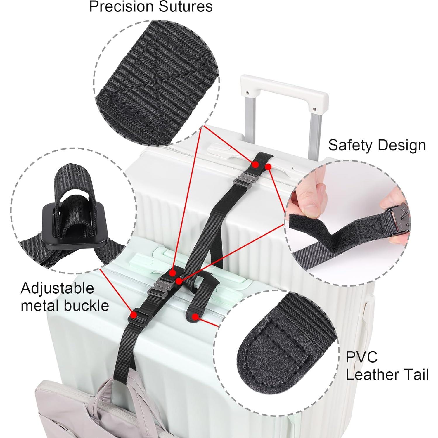 Correas de Equipaje Vividwise 1" Ajustables con Hebilla Metal