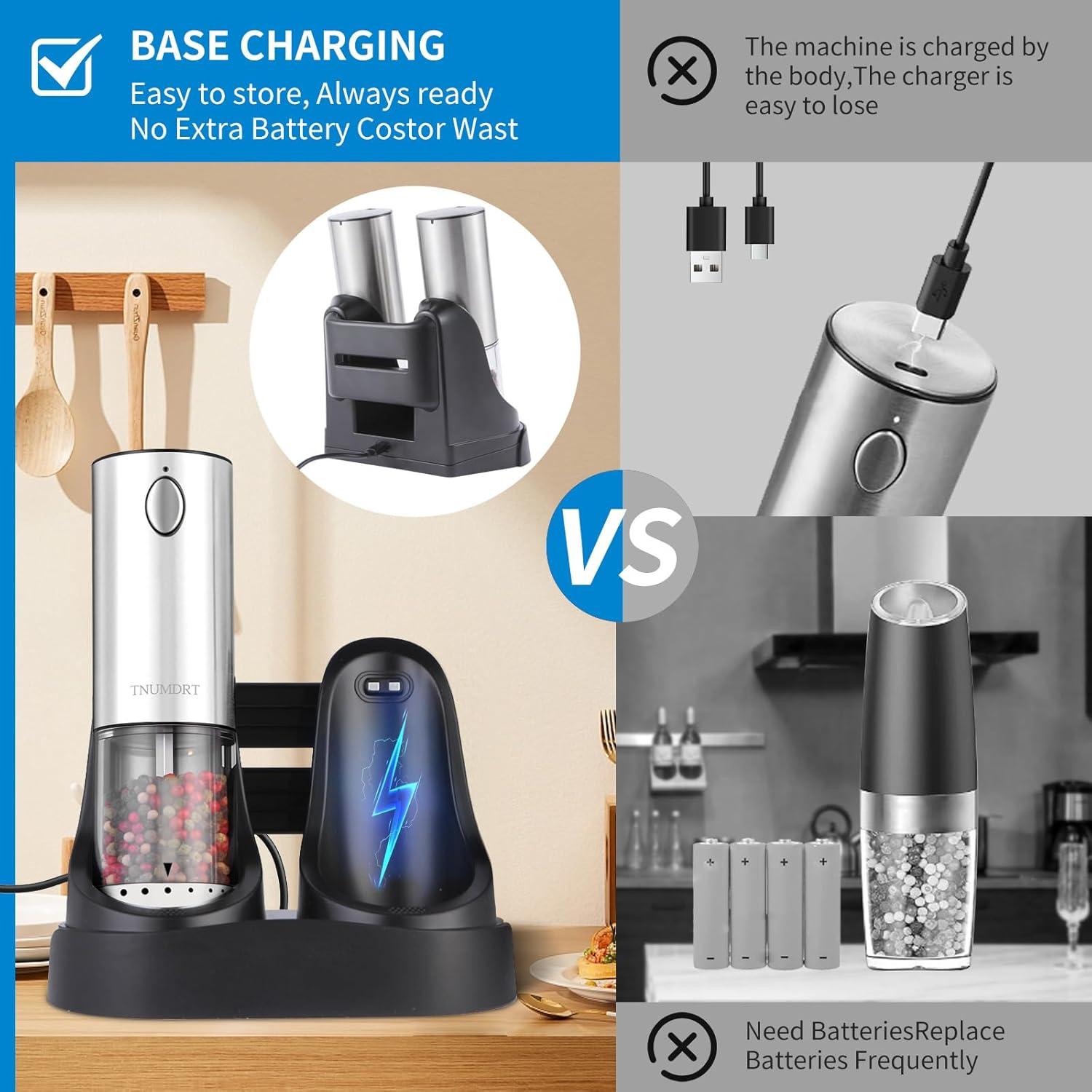 Juego de Molinillos Eléctricos de Sal y Pimienta TNUMDRT 90g