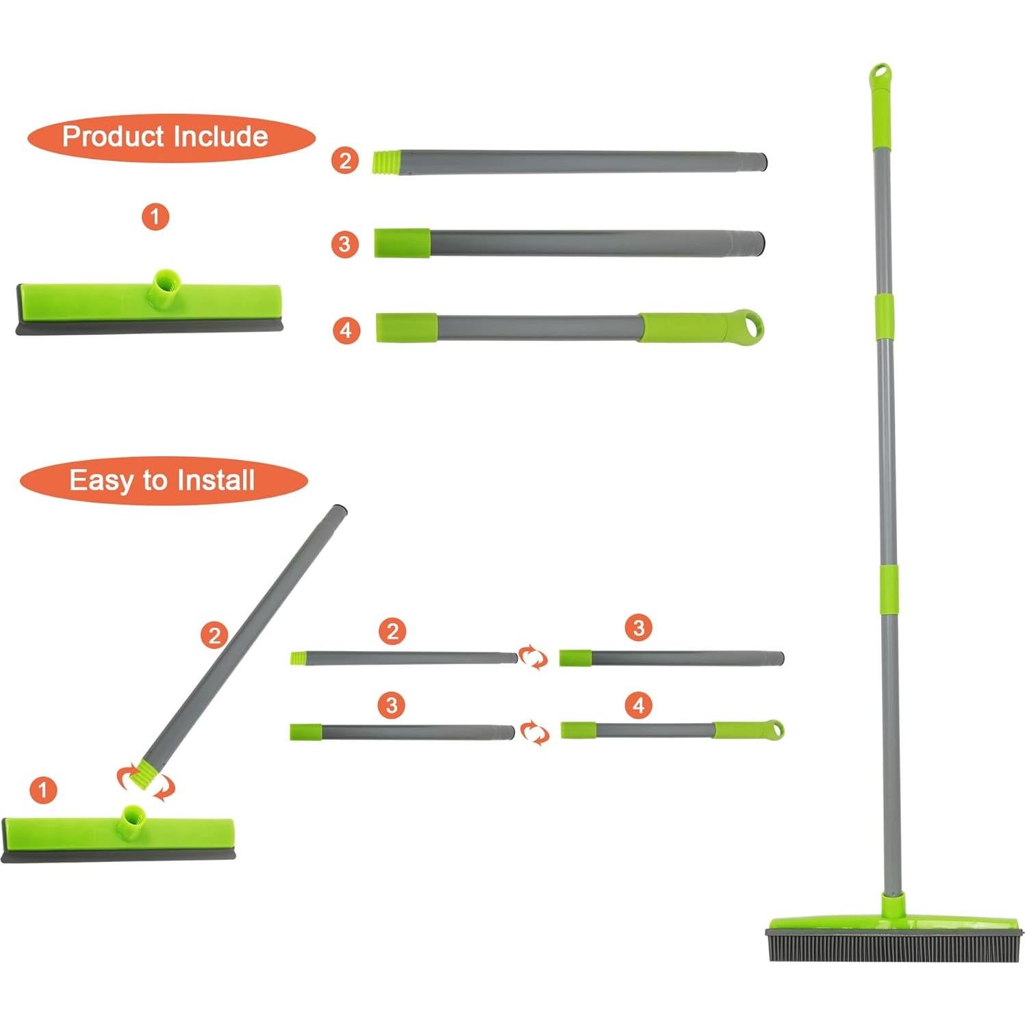 Escoba de Silicona IZSOHHOME para Pelo de Mascotas Verde