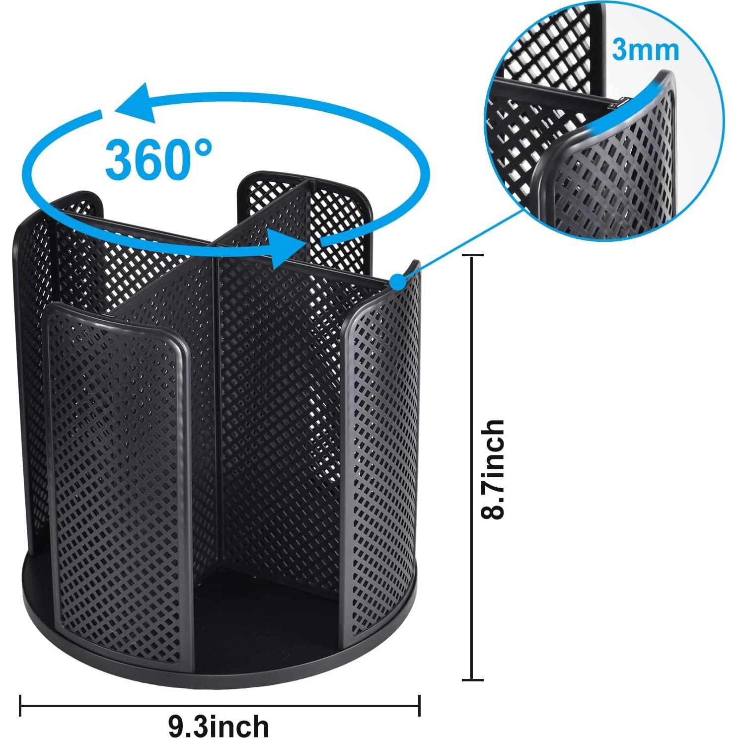 Dispensador de Tazas Samhe 4 Compartimentos 360° Negro