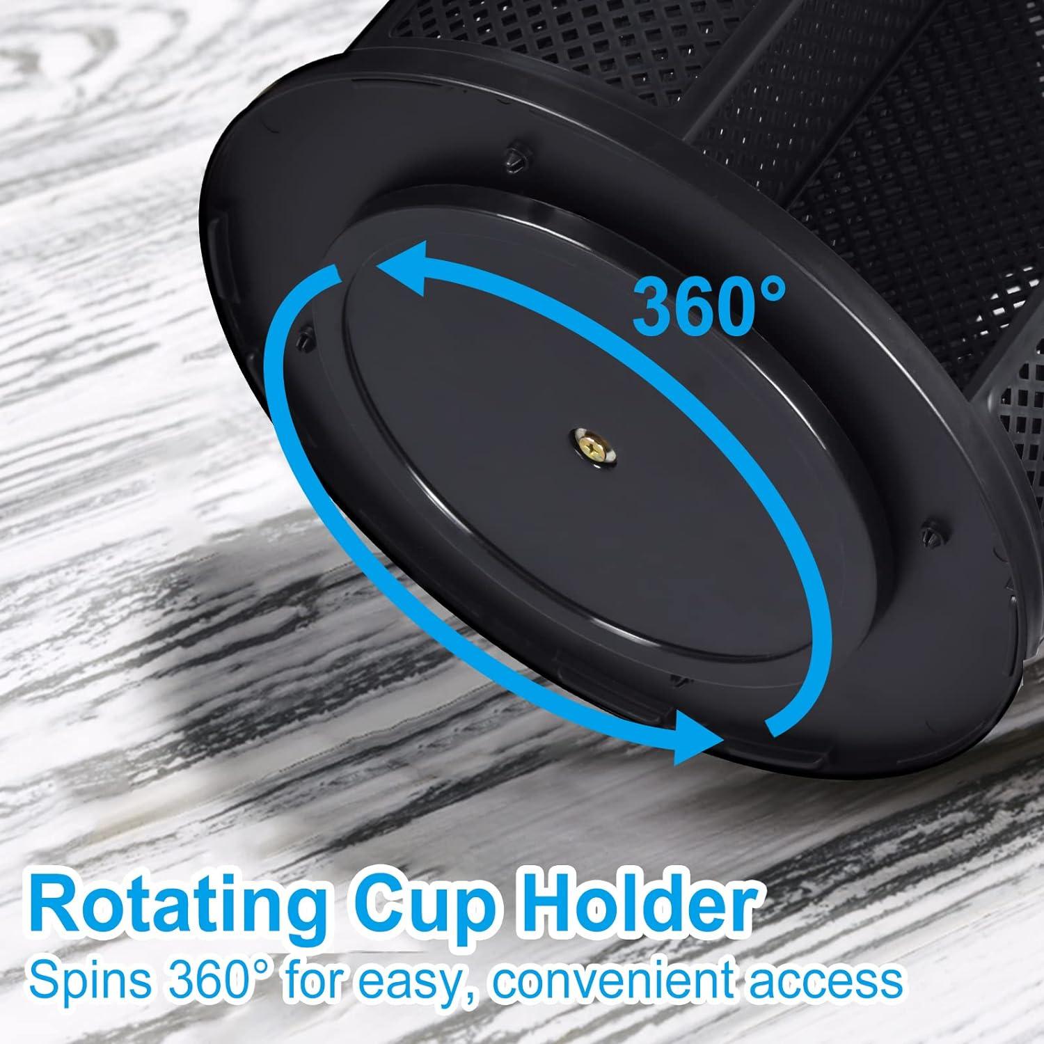 Dispensador de Tazas Samhe 4 Compartimentos 360° Negro