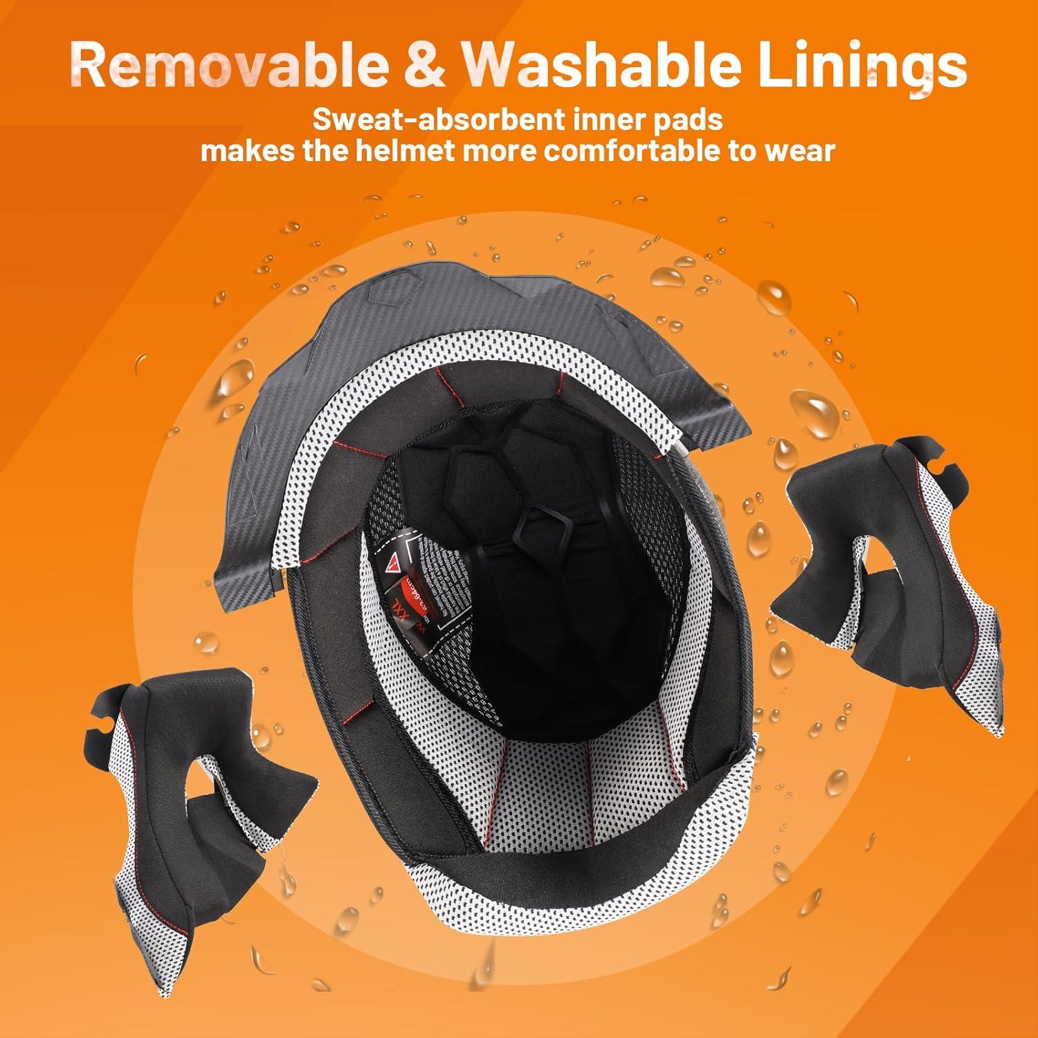 Adult ATV Dirt Bike Helmet with Goggles Gloves & Mask Adjustable Sun Visor Motorcycle Adult Helmet Off-Road Motocross Downhill Moped MX for Unisex-Adult