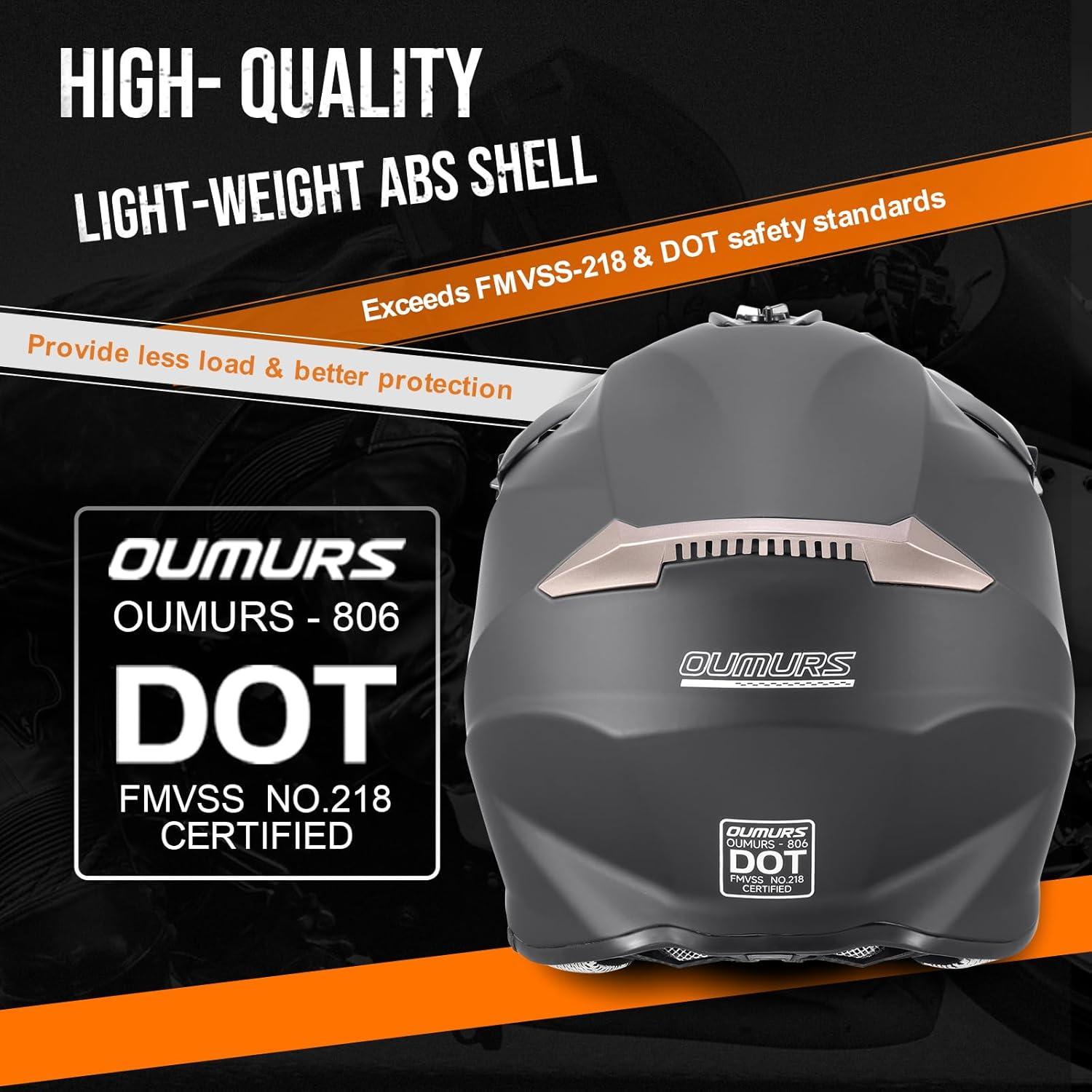 Adult ATV Dirt Bike Helmet with Goggles Gloves & Mask Adjustable Sun Visor Motorcycle Adult Helmet Off-Road Motocross Downhill Moped MX for Unisex-Adult