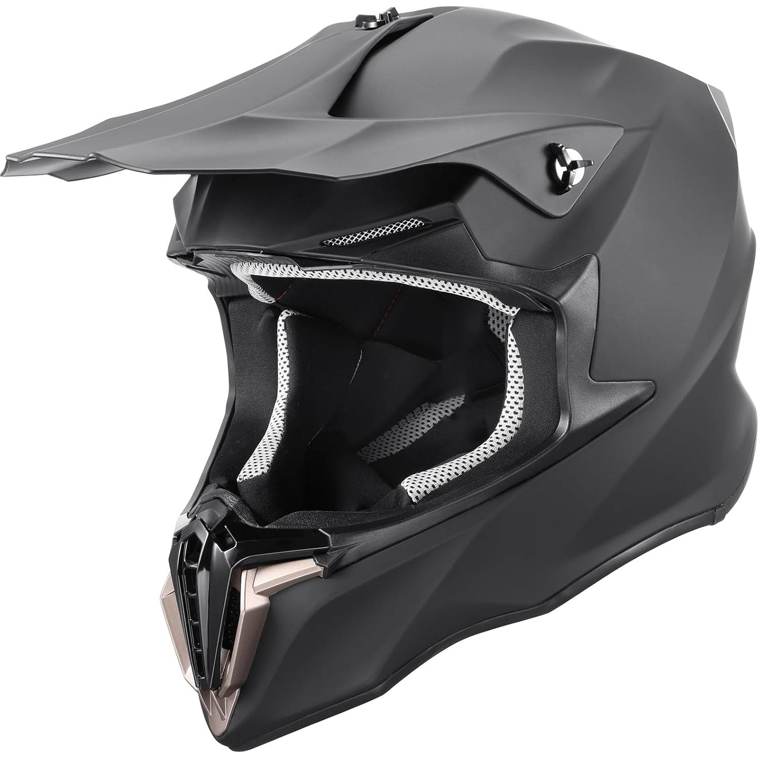 Adult ATV Dirt Bike Helmet with Goggles Gloves & Mask Adjustable Sun Visor Motorcycle Adult Helmet Off-Road Motocross Downhill Moped MX for Unisex-Adult