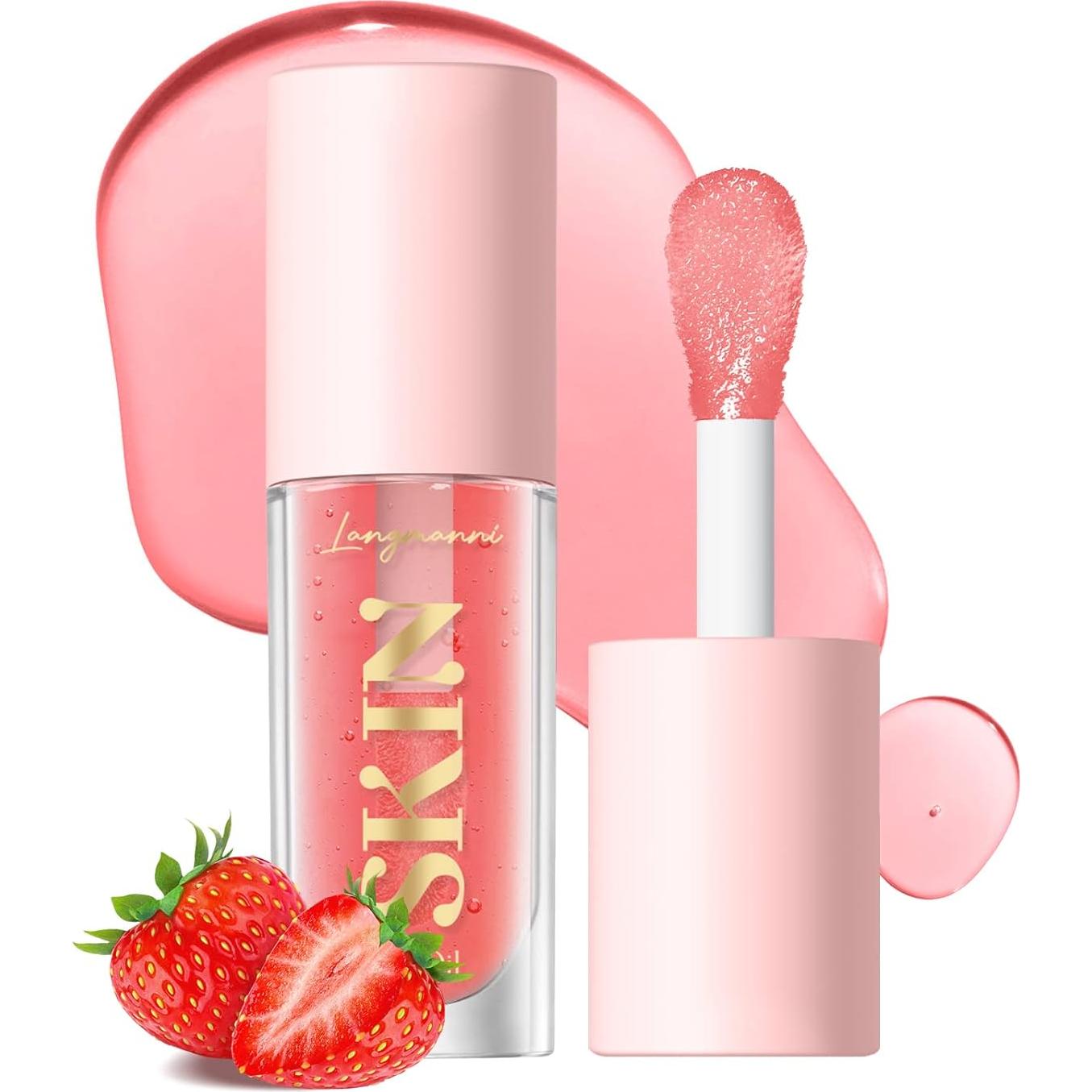 2 Pack Aceite Labial Brillante BANGFENG Fresa Cereza Hidratante