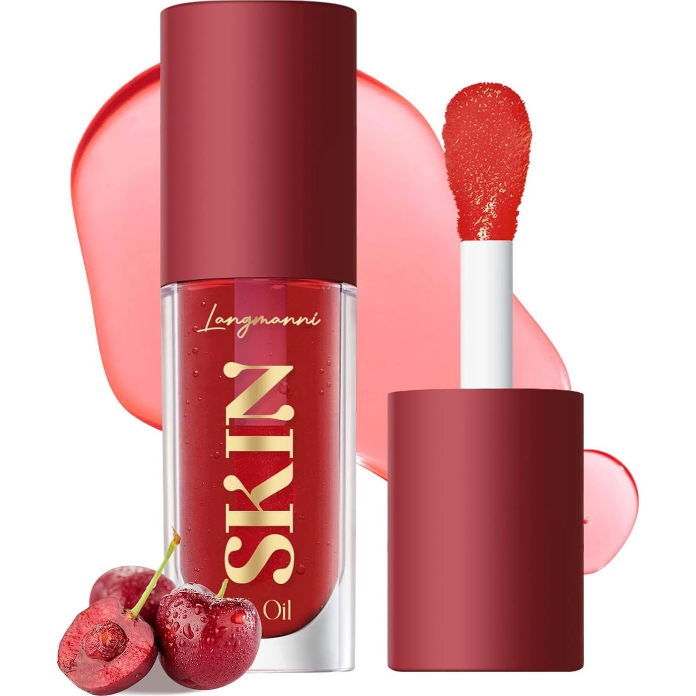 2 Pack Aceite Labial Brillante BANGFENG Fresa Cereza Hidratante