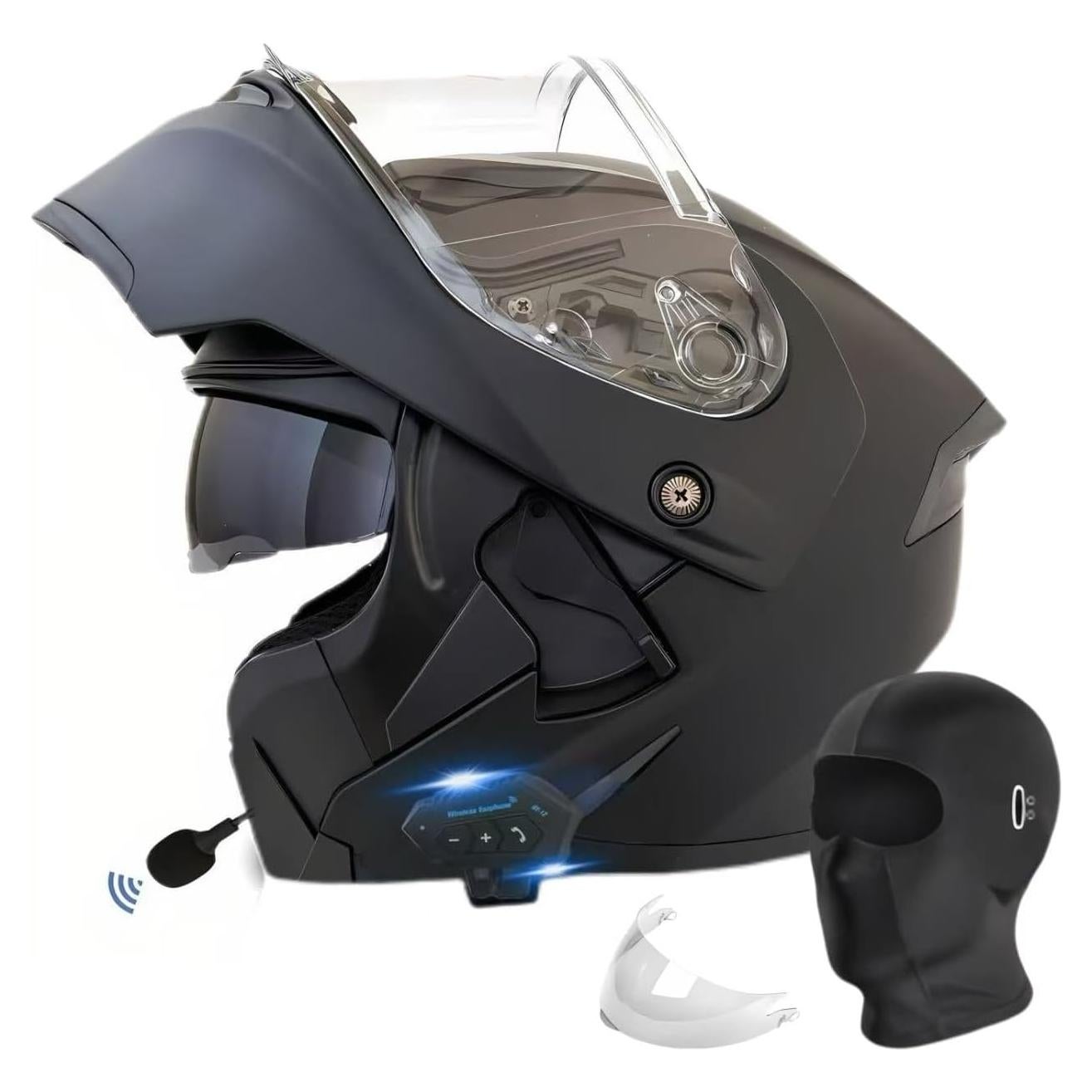 Casco Modular Bluetooth Qngjizhue Mediano Negro Claro