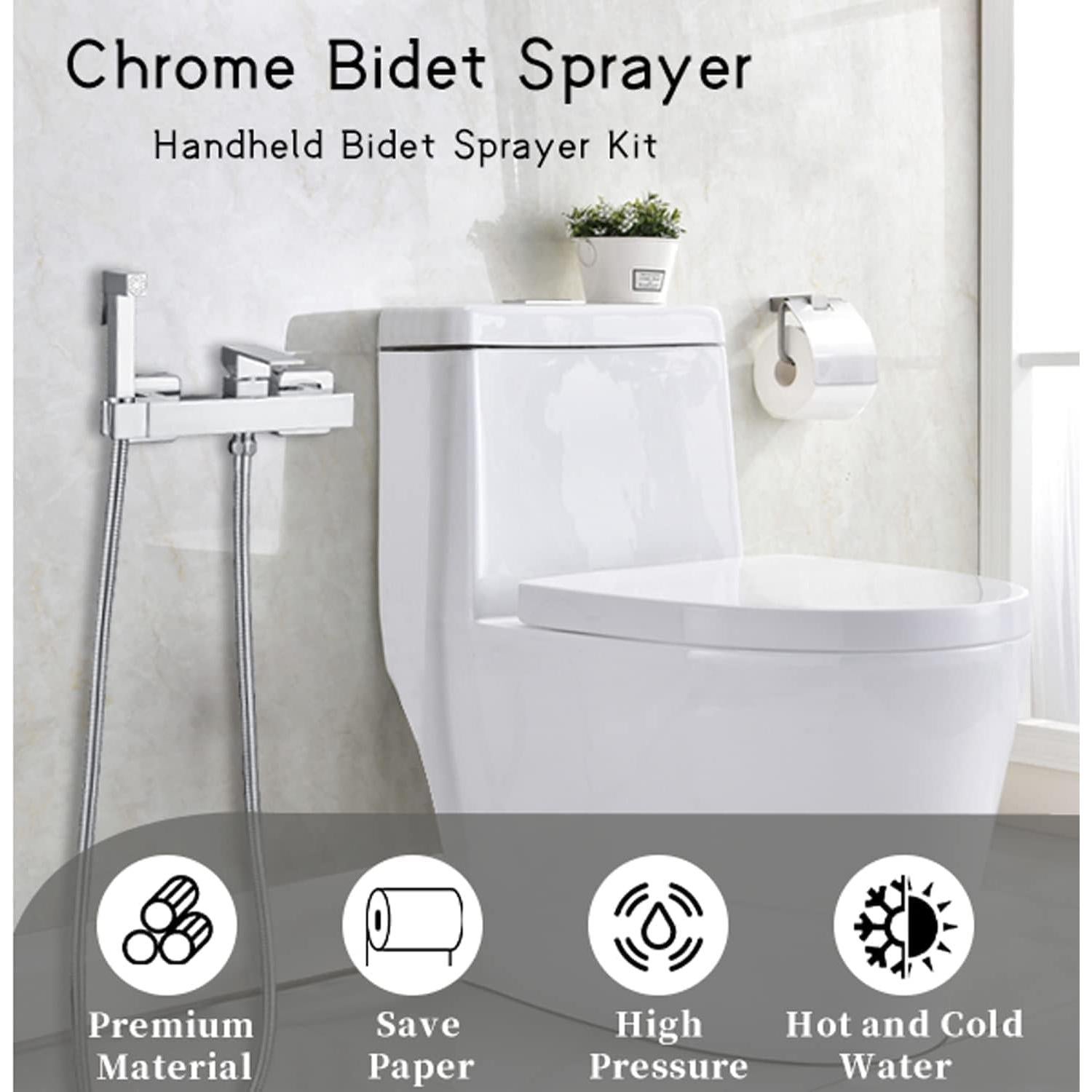 Pulverizador de Bidet AZOS de Mano con Agua Caliente y Fría