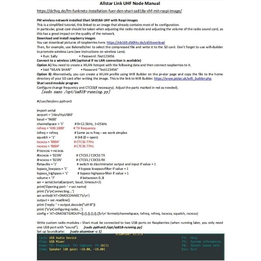 Interfaz de Radio Ham Allstar SA818 GOOZEEZOO para Raspberry Pi