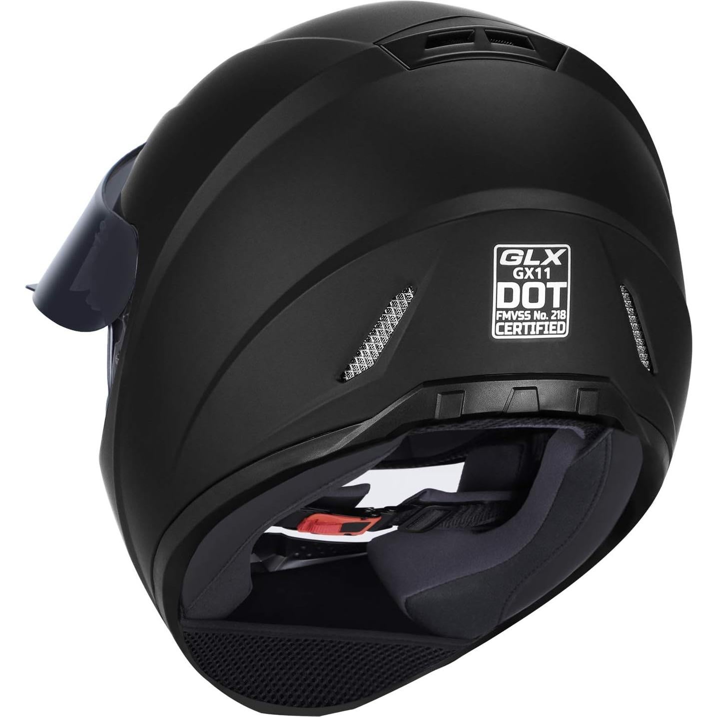 Casco Moto GLX GX11 Negro Mate Pequeño Visor Tintado