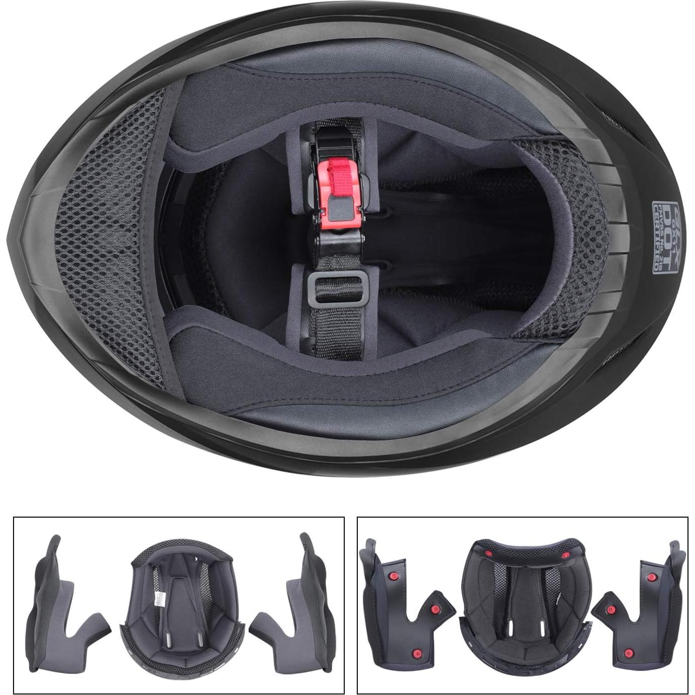 Casco GLX GX11 Integral Negro Extra Grande con Visera