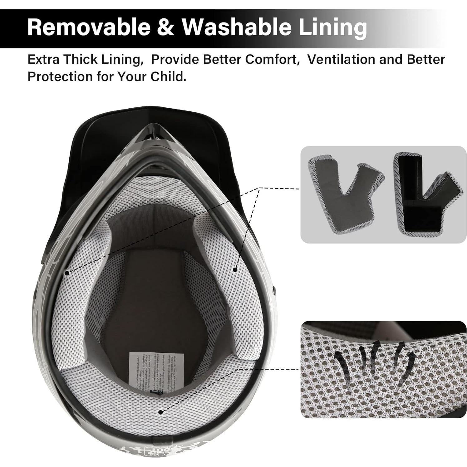 Casco Motocross XFMT Calavera Negra S para Niños